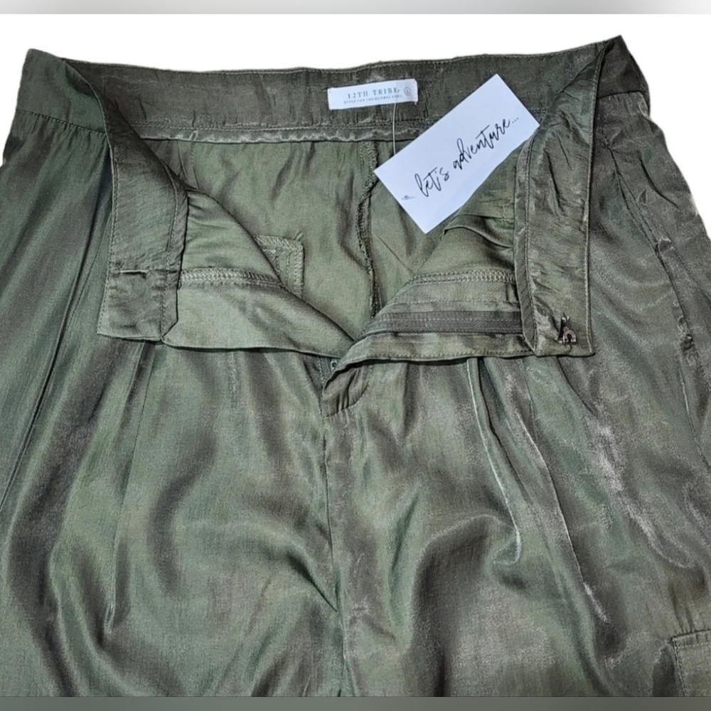 12th Tribe Carmen Cargo Trouser | Olive | Size L - Picture 2 of 6